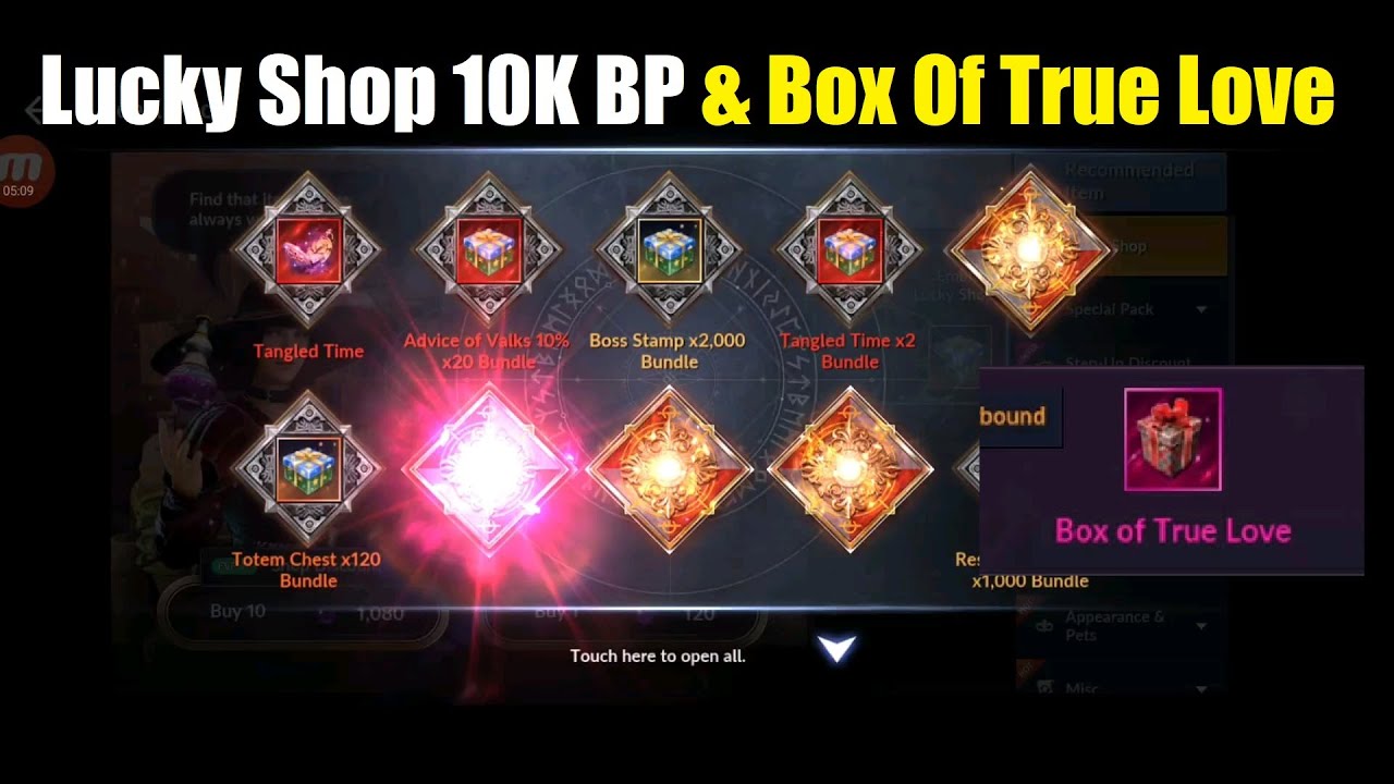 Black Desert Mobile Spending 10k Black Pearls in Lucky Shop & Boxes of Truelove