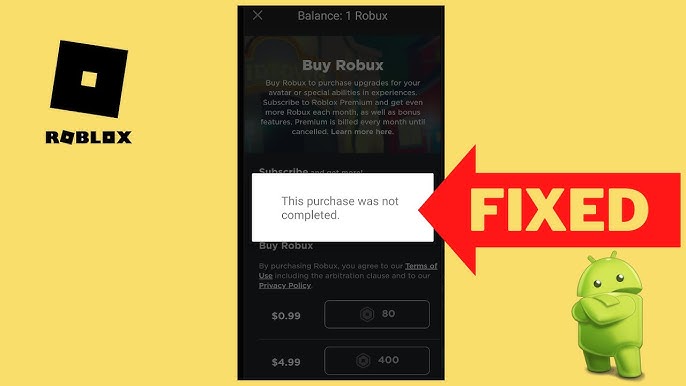 Erro na compra de robux do Roblox - Comunidade Google Play