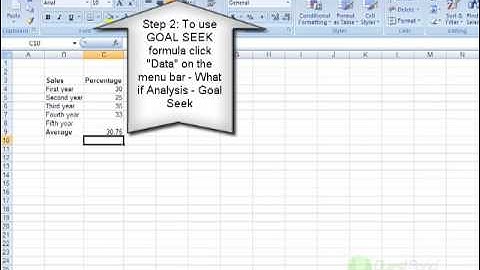 Goalseek formula in Excel 2007