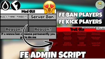 FE Admin Panel, Ban Players & Troll Players Script | Hydrogen and Fluxus - Roblox Mobile Exploiting