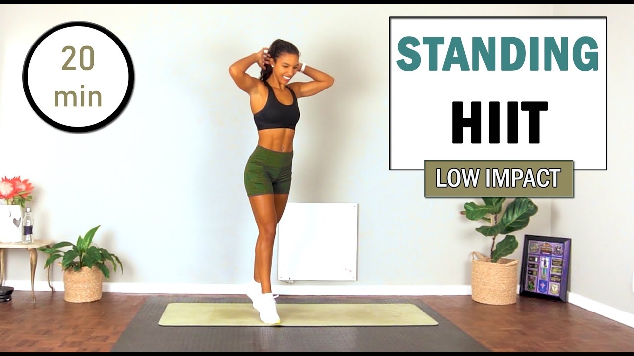 20 min All Standing No Jumping HIIT Workout | No Equipment | Low Impact ...