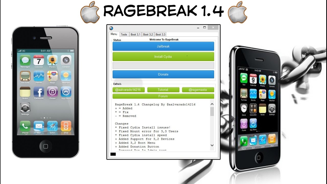 الجيلبريك على نظام iOS 7.0.4 عن طريق أداة RageBreak