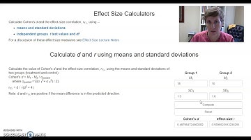 Pearson correlation for effect size