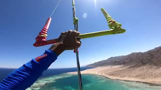 Kitesurfing stunt 150m jump in Blue Lagoon Dahab