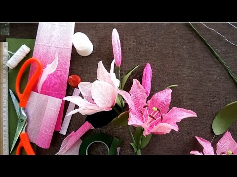how to make lily paper flower hướng dẫn làm hoa ly youtube paper flower tutorial