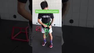 Resistance Band Squat Jumps. #bandworkouts #plyometrics #jump