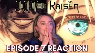 INFINITE VOID AND GOJO FACE REVEAL (FINALLY) Watching Jujutsu Kaisen | Episode 7 REACTION 