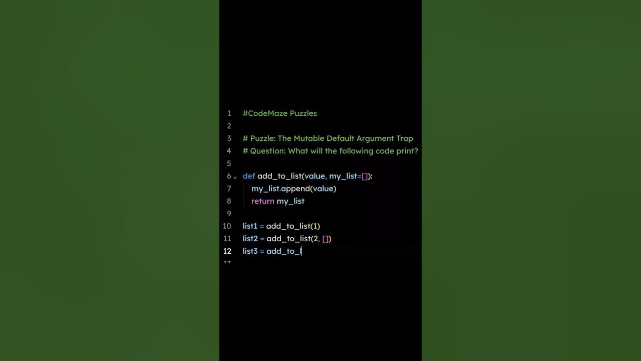 The Mutable Default Argument Trap! 🤯 Python Puzzle Explained - YouTube