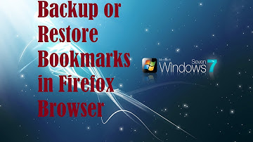 Backup or Restore Bookmarks in Firefox