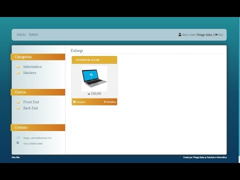 SISTEMA DE ESHOP #1 - INICIANDO PROJETO - PROGRAMANDO CATEGORIAS E CRIANDO SISTEMA DE LOGIN