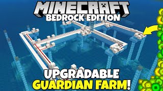 Minecraft Bedrock: UPGRADABLE Guardian Farm! Simple/Working! Minecraft 1.20 Tutorial