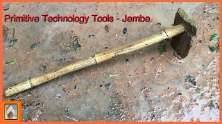 Primitive Technology - How To Make a Jembe from Stone With Bamboo bye Hand and Stone Axe