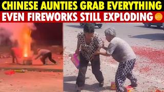 Chinese Aunties Steal and Grab Everything! Fireworks, Flowers, Veggies—Nothing Is Safe