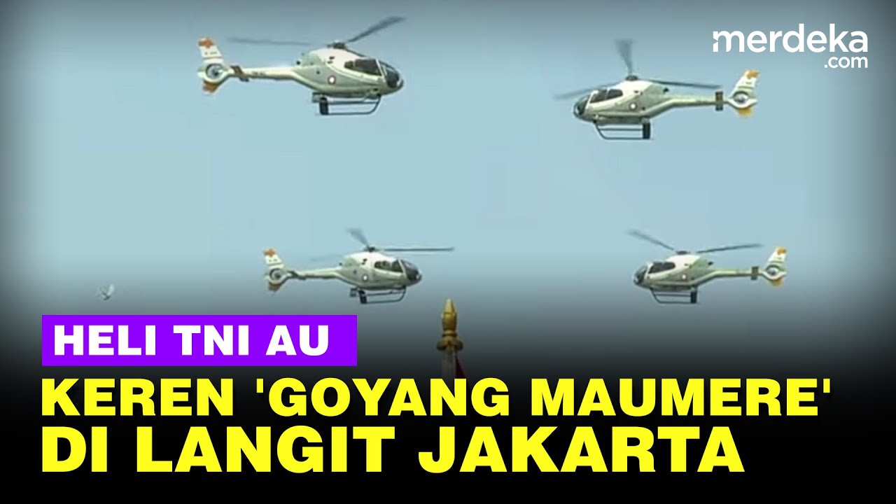 Keren! Atraksi Heli TNI AU 'Goyang Maumere' di Langit Jakarta