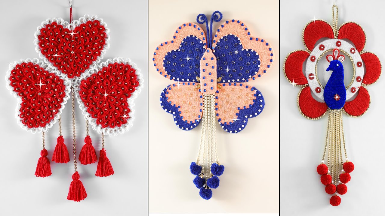 DIY - Woolen Wall Hanging Thread Craft Ideas || - YouTube