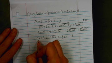 Video - Solving Radical Equations Part 2