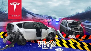 TESLA AVOIDS DOG AND ENDS UP IN MASSIVE CAR CRASH | TESLACAM STORIES #52