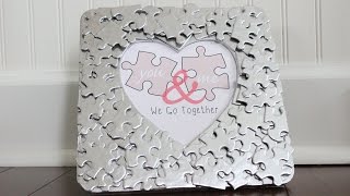 DIY Valentines Day Puzzle Piece Heart Photo Frame | Free Printable
