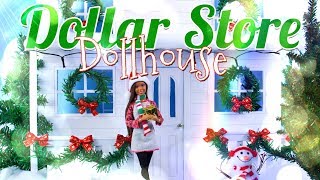 DIY  How to Make: Dollar Store Dollhouse | GIANT Winter Dollhouse for 10  12 inch Dolls