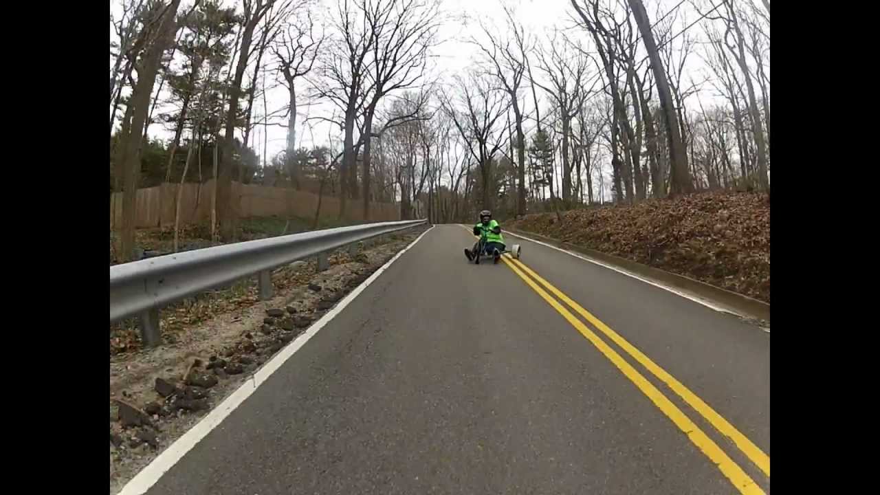 3/15 drift trike 1st run w/ PVC* snakehill, NY huffy slider bigwheel drifting triking tricycle