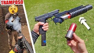 BANEO PERMANENTE a TRAMPOSO❗️🚷 ▬ ACCESORIO LANZAGRANADAS❗️😱 ▬ Yio Airsoft Gameplay