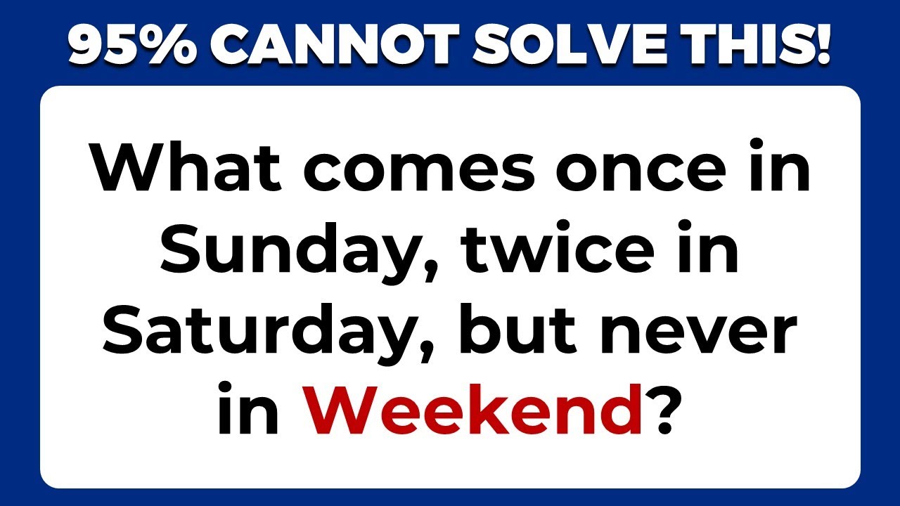 95% Cannot Solve These 10 Tricky Riddles | Riddles Quiz With Answers ...