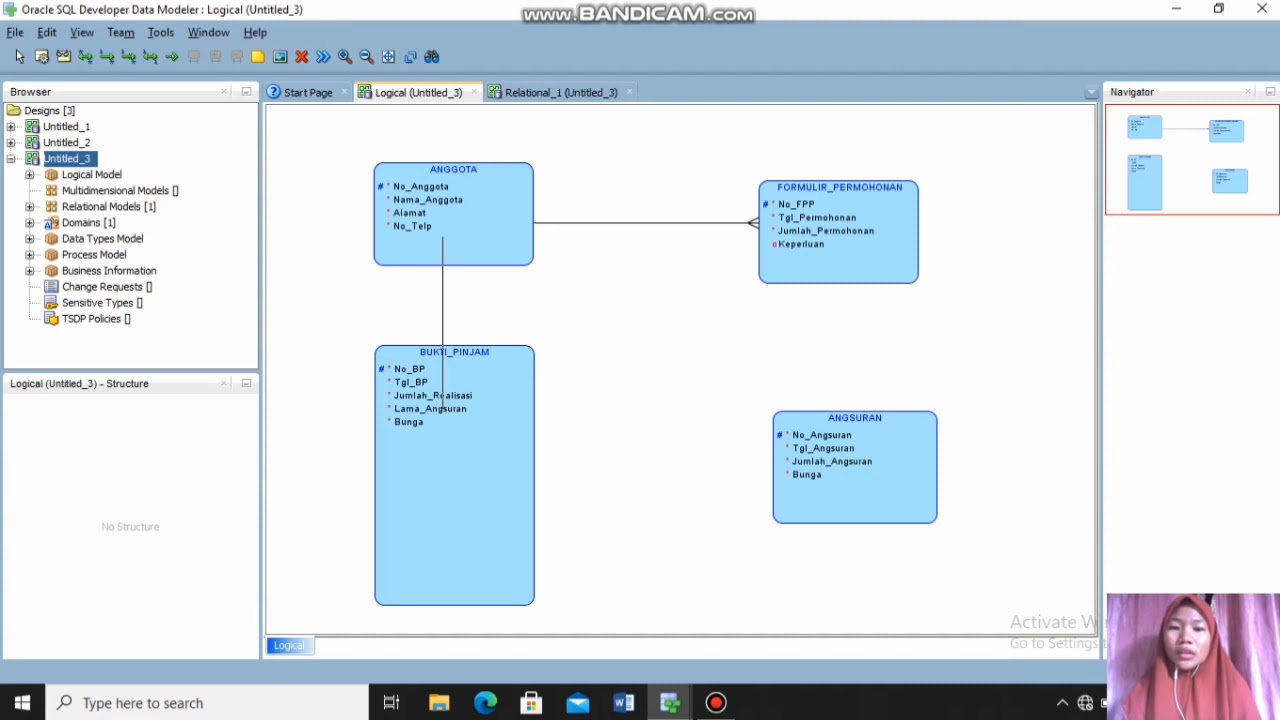 Diagram ERD Pada Oracle SQL Developer Data Modeler || Tampilan Logical ...
