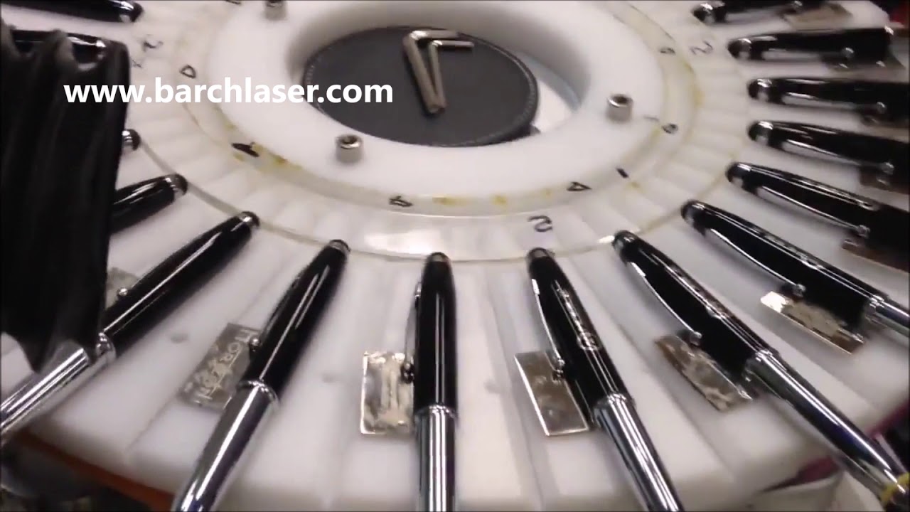 Laser fiber marking machine, engraving pens with rotary device YouTube