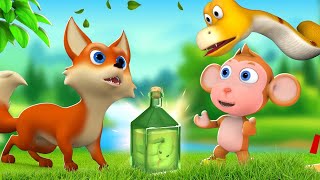 बंदर और भेड़िये की दुश्मनी Monkey and Wolf Enmity Story | Hindi Kahaniya JOJO TV Kids Stories Hindi