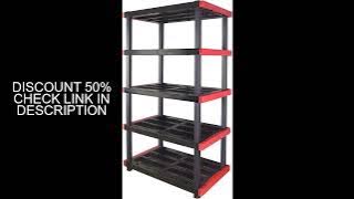 5-Tier Highly Durable Storage Rack, 200lbs/shelf, (72.3”H x 40”W x 24”D),Interlocking Shelving Unit