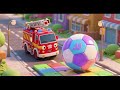 Fire Truck JJ and the Magical Square Ball Puzzle Road Nursery Rhyme Kids Song