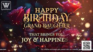 Happy Birthday Granddaughter GIF Video Wishes with Music for WhatsApp Facebook Messengers