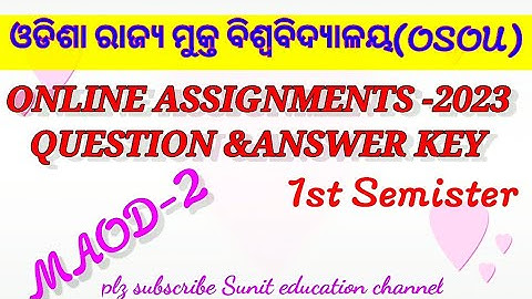 MAOD-2     1ST SEMISTERASSIGNMENT💐 QUESTION AND ANSWER KEY - 2023@SunitSir1