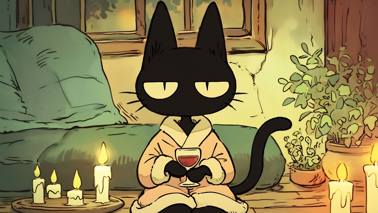 Cat Jazz Relax | Candlelit Evening Jazz for Calm Nights and Deep Sleep
