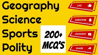 200+ Geography MCQ, Sports MCQ, Constitution & Polity MCQ, Science MCQ All in one @StudyCircle247