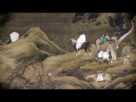 剣閣図軸》仇英 明時代 16世紀 東京国立博物館 上海博物館 中国絵画の