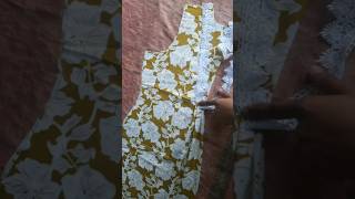 # Beautiful A line frock cutting and stitching # unique neck desin with lace 😍