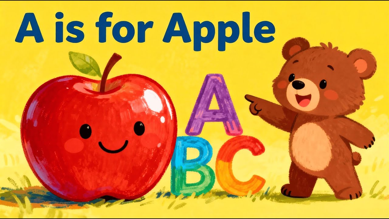 ABC Phonics Song for Kids — A is for Apple 🍎 | Learn ABCD, Nursery ...