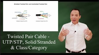 Twisted Pair Cable: UTP/STP, solid/stranded, & class/category