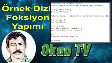 Excel VBA dizi şeklindeki veriler ile Fonksiyon yaptık Cross Formülü ile Alan Hesabı fonksiyon