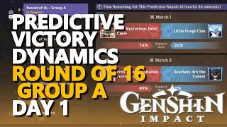Predictive Victory Dynamics Round of 16 Group A Day 1 Genshin Impact