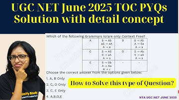 UGC NET CS PYQs 2025 Solution TOC Grammer|Which of the following Grammars is/are only Context Free?