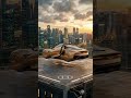 Golden Bronze Aston Martin Flying Above Skyscrapers 😱 #shorts #youtubeshorts #viral #trending