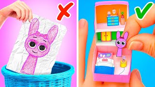 Cardboard Sprunki House Tour Paper Crafts & Crazy Fun Gadgets Inside