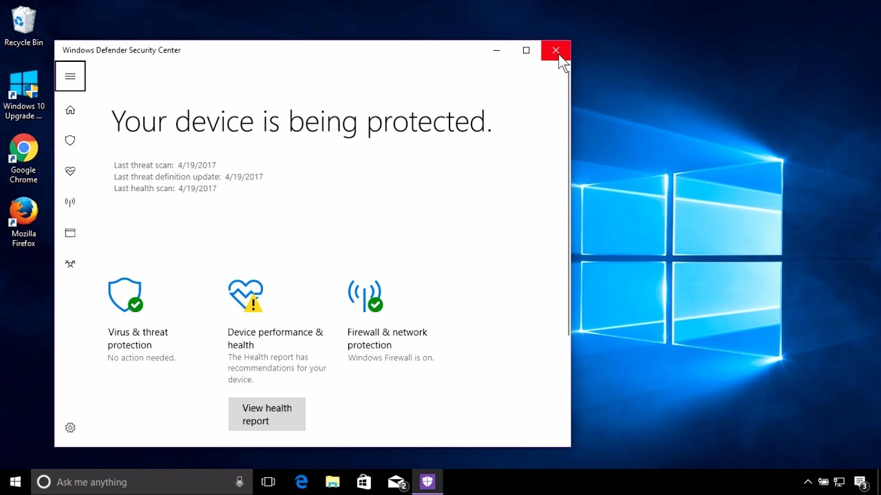 antivirus update windows 10