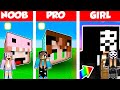 Minecraft Battle: INSIDE HEAD HOUSE BUILD CHALLENGE - NOOB vs PRO vs GIRL / Animation