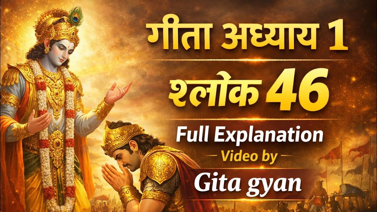 गीता अध्याय 1 श्लोक 46 | अर्जुन का अंतिम विषाद | Bhagavad Gita Full Explanation in Hindi