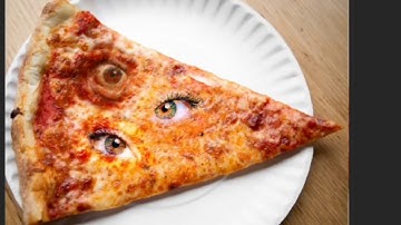 Photoshop tutorial using the clone stamp to create a surrealistic pizza