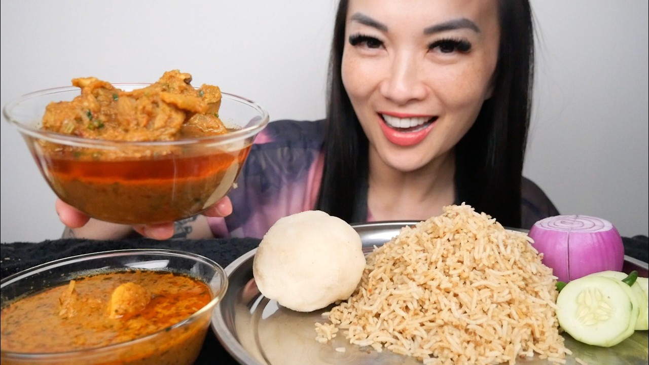 INDIAN CURRY + RICE (ASMR EATING SOUNDS) LIGHT WHISPER | SAS-ASMR
