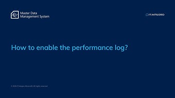 MDMS training #27: How to enable the performance log?